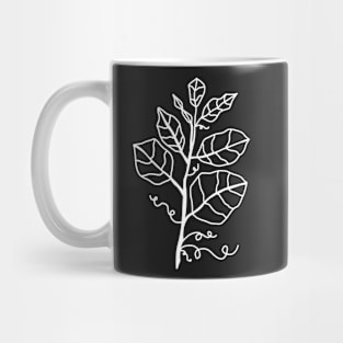 White Embossed Leaf Pattern Mug